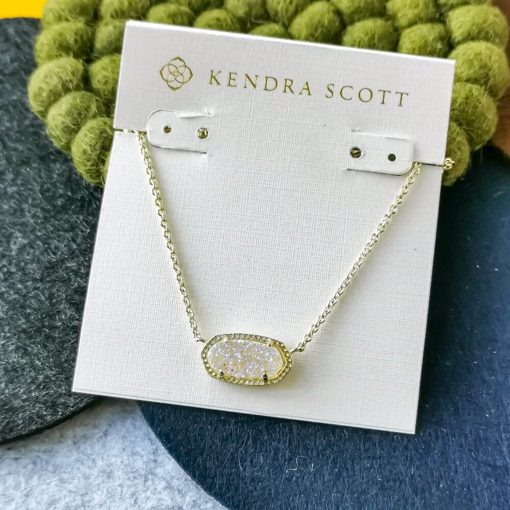 Kendra Scott Elisa Iridescent Drusy Necklace Gold